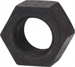 Made in USA - 1-1/2 - 6 UNC Steel Right Hand Hex Nut - 2-1/4" Across Flats, 1-9/32" High, Black Oxide Finish - Apex Tool & Supply