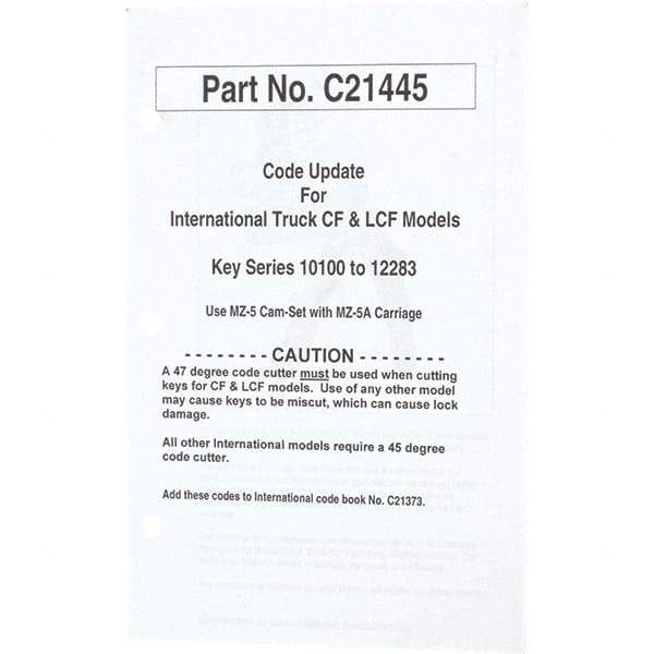 Value Collection - Code Book Key Machine - Apex Tool & Supply