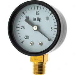 Value Collection - Vacuum Gauges Type: Analog Vacuum Gauge Thread Size: 1/4 - Apex Tool & Supply