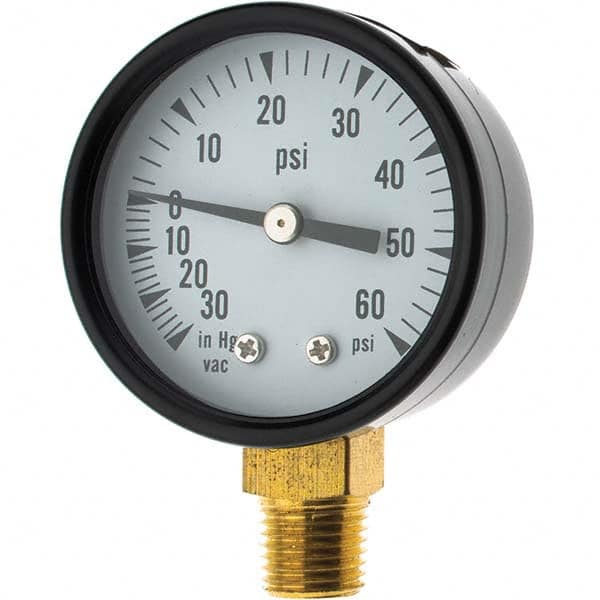 Value Collection - Vacuum Gauges Type: Analog Vacuum Gauge Thread Size: 1/4 - Apex Tool & Supply