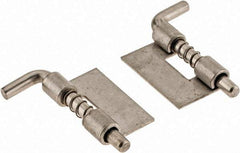 Value Collection - 1/2" Wide x 0.04" Thick, Spring Loaded Latch Hinge - Stainless Steel, Zinc Plated Finish - Apex Tool & Supply