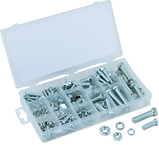 240 Pc. USS Nut & Bolt Assortment - Bolts; hex nuts and washers. Zinc oxide finish - Apex Tool & Supply