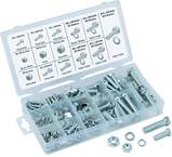 240 Pc. Metric Nut & Bolt Assortment - Bolts; hex nuts and washers. Zinc Oxide finish - Apex Tool & Supply