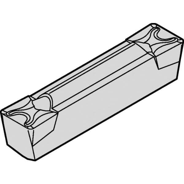 Kennametal - 0305A4G-U GMN Grade KCP25, 3.05mm Cutting Width Carbide Grooving Insert - 3.5mm Max Depth of Cut, Neutral, 0.4mm Corner Radius, TiCN/Al2O3 Finish - Apex Tool & Supply