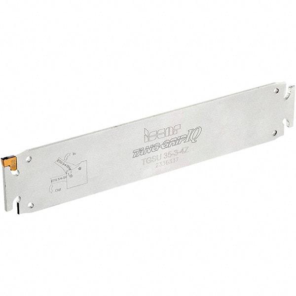 Iscar - 1.378" Blade Height, 8.2mm Blade Width, 180mm OAL, Neutral Cut, Single End Indexable Cut-Off Blade - TGSU Blade, Tang-GripIQ Series - Apex Tool & Supply