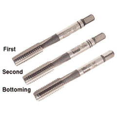 Iscar - M2.5x0.45 Metric Coarse, 3 Flute, Bottoming, Plug & Taper, Uncoated, Uncoated Finish, High Speed Steel Tap Set - Right Hand Cut, 40mm OAL, 0.354" Thread Length, 6H Class of Fit, Series TPH - Apex Tool & Supply