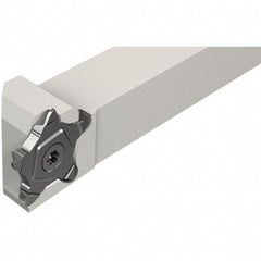 Iscar - External Thread, 0.8mm Min Groove Width, 135mm OAL, Left Hand Indexable Grooving Cutoff Toolholder - 25mm Shank Height x 25mm Shank Width, PENTA 24N Insert Style, PCHLS Toolholder Style, Series PentaCut - Apex Tool & Supply