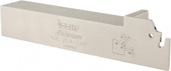 Iscar - External Thread, 1.122" Max Depth of Cut, 2.8mm Min Groove Width, 150mm OAL, Left Hand Indexable Grooving Cutoff Toolholder - 1" Shank Height x 1" Shank Width, TAG Insert Style, TGT Toolholder Style, Series Tang-Grip - Apex Tool & Supply
