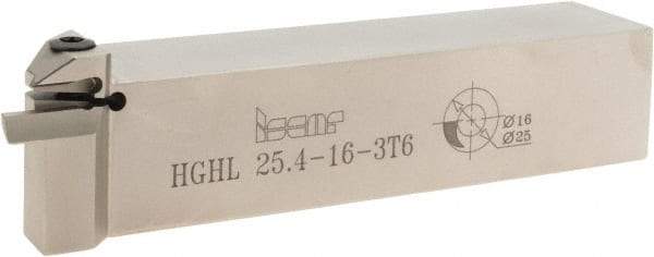 Iscar - HGH, External, Left Hand, 0.236" Max Depth of Cut, 0.118" Max Groove Width, Indexable Grooving Tool Holder - HG.. Insert Compatibility, 1" Shank Height, 1" Shank Width, 5" OAL - Apex Tool & Supply
