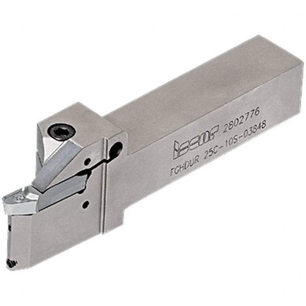 Iscar - FGHDU, External, Right Hand, 22.3mm Max Depth of Cut, Indexable Grooving Tool Holder - FGPAM Insert Compatibility, 25mm Shank Height, 25mm Shank Width, 150mm OAL, Through Coolant - Apex Tool & Supply