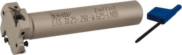 Iscar - Shank Connection, 9/32" Cutting Width, 5/16" Depth of Cut, 1-1/4" Cutter Diam, 2 Tooth Indexable Slotting Cutter - 5/8" Shank Diam, ETS-LN08 Toolholder, LNET Insert, Right Hand Cutting Direction - Apex Tool & Supply