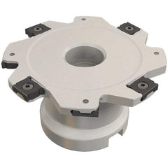 Iscar - Shell Mount B Connection, 0.157" Cutting Width, 26mm Depth of Cut, 100mm Cutter Diam, 27mm Hole Diam, 12 Tooth Indexable Slotting Cutter - FDN-LN08 Toolholder, LNET Insert, Right Hand Cutting Direction - Apex Tool & Supply