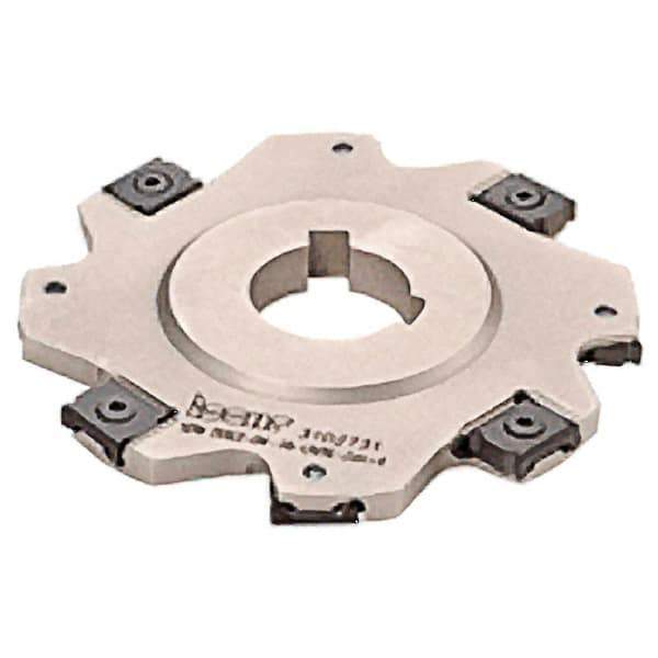 Iscar - Arbor Hole Connection, 3/16" Cutting Width, 1.47" Depth of Cut, 5" Cutter Diam, 1-1/4" Hole Diam, 16 Tooth Indexable Slotting Cutter - SDN-LN08 Toolholder, LNET Insert, Right Hand Cutting Direction - Apex Tool & Supply