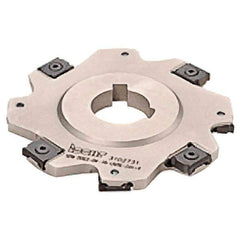 Iscar - Arbor Hole Connection, 3/16" Cutting Width, 1.47" Depth of Cut, 5" Cutter Diam, 1-1/4" Hole Diam, 16 Tooth Indexable Slotting Cutter - SDN-LN08 Toolholder, LNET Insert, Right Hand Cutting Direction - Apex Tool & Supply