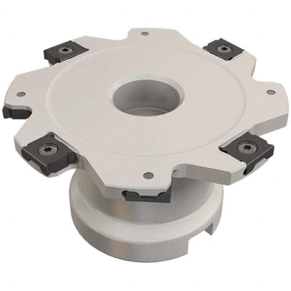Iscar - Shell Mount A Connection, 0.157" Cutting Width, 22.5mm Depth of Cut, 80mm Cutter Diam, 22mm Hole Diam, 10 Tooth Indexable Slotting Cutter - FDN-LN08 Toolholder, LNET Insert, Right Hand Cutting Direction - Apex Tool & Supply