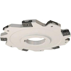 Iscar - Arbor Hole Connection, 0.197" Cutting Width, 22mm Depth of Cut, 80mm Cutter Diam, 22mm Hole Diam, 10 Tooth Indexable Slotting Cutter - SDN Toolholder, LNET Insert, Right Hand Cutting Direction - Apex Tool & Supply