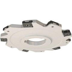Iscar - Arbor Hole Connection, 0.157" Cutting Width, 22mm Depth of Cut, 80mm Cutter Diam, 22mm Hole Diam, 10 Tooth Indexable Slotting Cutter - SDN Toolholder, LNET Insert, Right Hand Cutting Direction - Apex Tool & Supply