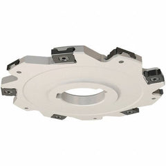Iscar - Arbor Hole Connection, 0.157" Cutting Width, 14.8mm Depth of Cut, 63mm Cutter Diam, 22mm Hole Diam, 8 Tooth Indexable Slotting Cutter - SDN Toolholder, LNET Insert, Right Hand Cutting Direction - Apex Tool & Supply