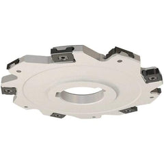 Iscar - Arbor Hole Connection, 0.157" Cutting Width, 27mm Depth of Cut, 100mm Cutter Diam, 27mm Hole Diam, 12 Tooth Indexable Slotting Cutter - SDN Toolholder, LNET Insert, Right Hand Cutting Direction - Apex Tool & Supply