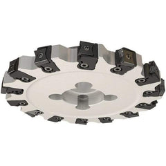 Iscar - Shell Mount B Connection, 0.744" Cutting Width, 30mm Depth of Cut, 125mm Cutter Diam, 32mm Hole Diam, 8 Tooth Indexable Slotting Cutter - FDN-CALN15 Toolholder, LNHT, LNKX, LNMT, LNMW Insert, Right Hand Cutting Direction - Apex Tool & Supply