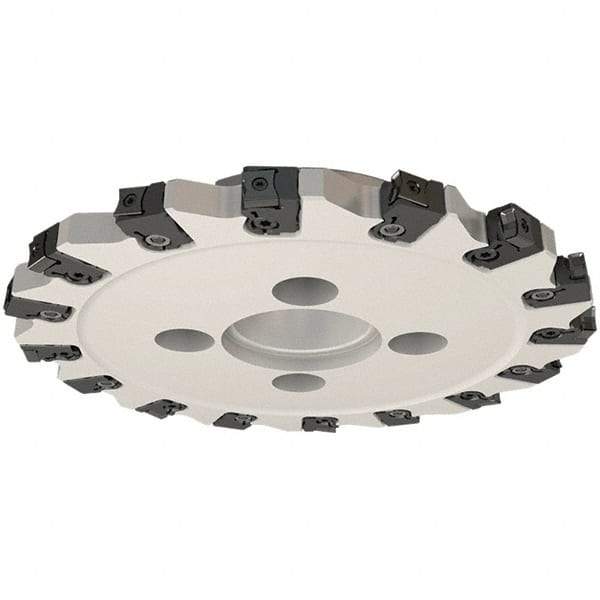Iscar - Shell Mount C Connection, 0.551" Cutting Width, 58mm Depth of Cut, 250mm Cutter Diam, 60mm Hole Diam, 16 Tooth Indexable Slotting Cutter - FDN-CALN11 Toolholder, LNHT Insert, Right Hand Cutting Direction - Apex Tool & Supply