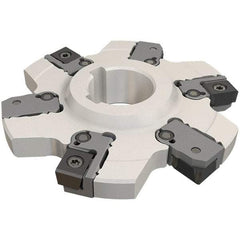 Iscar - Arbor Hole Connection, 0.236" Cutting Width, 50mm Depth of Cut, 160mm Cutter Diam, 40mm Hole Diam, 12 Tooth Indexable Slotting Cutter - SDN Toolholder, LNET Insert, Right Hand Cutting Direction - Apex Tool & Supply