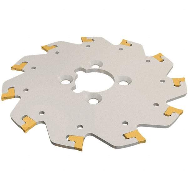 Iscar - Arbor Hole Connection, 0.157" Cutting Width, 1.36" Depth of Cut, 4.921" Cutter Diam, 1-1/4" Hole Diam, 10 Tooth Indexable Slotting Cutter - TGSF Toolholder, TAG Insert, Right Hand Cutting Direction - Apex Tool & Supply