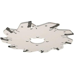 Iscar - Arbor Hole Connection, 0.106" Cutting Width, 34mm Depth of Cut, 125mm Cutter Diam, 32mm Hole Diam, 8 Tooth Indexable Slotting Cutter - GM-DG Toolholder, GIM, GIMY, GIP, GIPA Insert, Right Hand Cutting Direction - Apex Tool & Supply