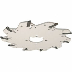 Iscar - Arbor Hole Connection, 0.132" Cutting Width, 34mm Depth of Cut, 125mm Cutter Diam, 32mm Hole Diam, 8 Tooth Indexable Slotting Cutter - GM-DG Toolholder, GIM, GIMY, GIP, GIPA Insert, Right Hand Cutting Direction - Apex Tool & Supply