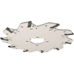 Iscar - Arbor Hole Connection, 0.106" Cutting Width, 39mm Depth of Cut, 160mm Cutter Diam, 32mm Hole Diam, 10 Tooth Indexable Slotting Cutter - GM-DG Toolholder, GIM, GIMY, GIP, GIPA Insert, Right Hand Cutting Direction - Apex Tool & Supply