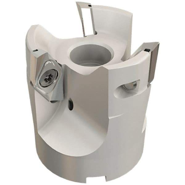 Iscar - 2 Inserts, 2" Cut Diam, 3/4" Arbor Diam, 0.4" Max Depth of Cut, Indexable Square-Shoulder Face Mill - 0/90° Lead Angle, 2.24" High, HSM90S APCR 1405 Insert Compatibility, Through Coolant, Series Helialu - Apex Tool & Supply