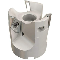 Iscar - 2 Inserts, 2" Cut Diam, 3/4" Arbor Diam, 0.4" Max Depth of Cut, Indexable Square-Shoulder Face Mill - 0/90° Lead Angle, 2.24" High, HSM90S APCR 1405 Insert Compatibility, Through Coolant, Series Helialu - Apex Tool & Supply