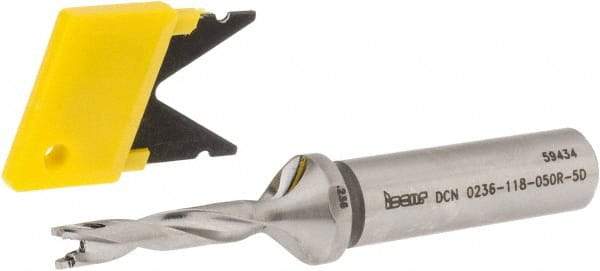 Iscar - 0.236" to 1/4" Diam, 5xD, 1.18" Max Depth, 1/2" Shank Diam, 3-1/2" OAL, Replaceable-Tip Drill - FCP, ICK, ICK-2M, ICM, ICN, ICP, iCP-2M Insert, 6 Seat Size, 45390069 Toolholder, Series SumoCham - Apex Tool & Supply