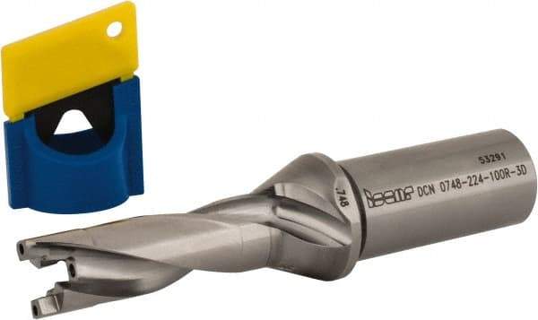 Iscar - 3/4" to 0.783" Diam, 3xD, 2.24" Max Depth, 1" Shank Diam, 5.63" OAL, Replaceable-Tip Drill - FCP, ICK, ICK-2M, ICM, ICN, ICP, iCP-2M Insert, 19 Seat Size, 45390721 Toolholder, Series SumoCham - Apex Tool & Supply