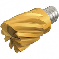 Iscar - MM EC Grade IC908 Carbide End Milling Tip Insert - TiAlN Finish, 8 Flutes, 5/8" Cutting Diam, 0.47" Depth of Cut, 0.81" Extension, 0.031" Cnr Rad, 45° Helix - Apex Tool & Supply