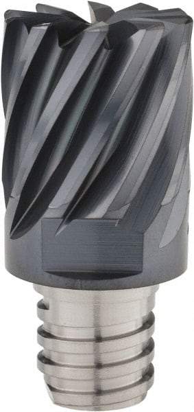 Iscar - MM EC Grade IC908 Carbide End Milling Tip Insert - TiAlN Finish, 10 Flutes, 3/4" Cutting Diam, 0.62" Depth of Cut, 1" Extension, 0.032" Cnr Rad, 30° Helix - Apex Tool & Supply