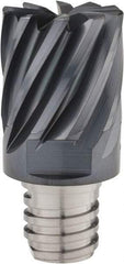 Iscar - MM EC Grade IC908 Carbide End Milling Tip Insert - TiAlN Finish, 10 Flutes, 3/4" Cutting Diam, 0.62" Depth of Cut, 1" Extension, 0.032" Cnr Rad, 30° Helix - Apex Tool & Supply