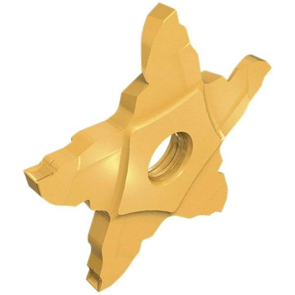 Iscar - 34F23901522PENTA F Grade IC908, 2.39mm Cutting Width Carbide Grooving Insert - 5mm Max Depth of Cut, Left Hand, 0.15mm Corner Radius, TiAlN Finish - Apex Tool & Supply