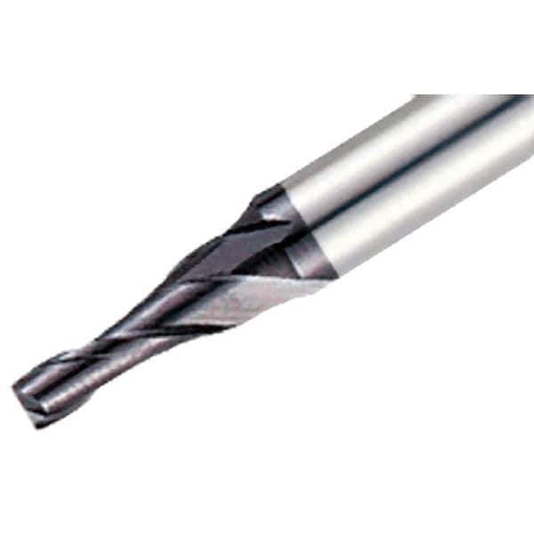 Iscar - 1° Taper Angle per Side, 8mm Small End Diam, 25mm LOC, Solid Carbide 2 Flute Tapered Square End Mill - TiAlN Finish, 70mm OAL, 8mm Shank Diam, Spiral Flute, 30° Helix - Apex Tool & Supply