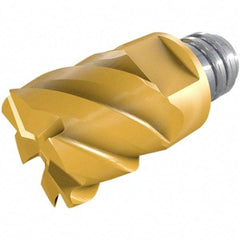 Iscar - MM EC-D Grade IC903 Carbide End Milling Tip Insert - TiAlN Finish, 6 Flutes, 1/2" Cutting Diam, 0.37" Depth of Cut, 0.65" Extension, 50° Helix - Apex Tool & Supply
