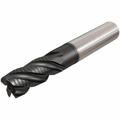 Iscar - 8mm Diam, 18mm LOC, 4 Flute Solid Carbide 45° Corner Chamfer Roughing End Mill - TiAlN Finish, 63mm OAL, 8mm Shank Diam, Single End, Extended Reach, 38° Helix - Apex Tool & Supply