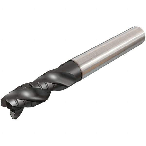 Iscar - 8mm Diam, 18mm LOC, 3 Flute Solid Carbide 45° Corner Chamfer Roughing End Mill - TiAlN Finish, 63mm OAL, 8mm Shank Diam, Single End, Extended Reach, 38° Helix - Apex Tool & Supply
