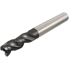 Iscar - 8mm Diam, 18mm LOC, 3 Flute Solid Carbide 45° Corner Chamfer Roughing End Mill - TiAlN Finish, 63mm OAL, 8mm Shank Diam, Single End, Extended Reach, 38° Helix - Apex Tool & Supply