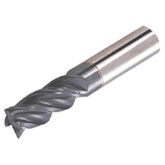 Iscar - 1/2", 4 Flute, Single End, Solid Carbide, 0.06" Corner Radius End Mill - 3-1/2" OAL, 38° Helix, Right Hand Flute, 1" LOC, Right Hand Cut, 1-1/2" Extended Reach - Apex Tool & Supply