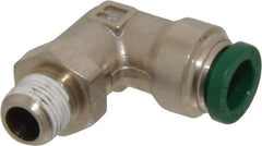 Parker - 5/16" Outside Diam, 1/8 NPTF, Nickel Plated Brass Push-to-Connect Tube Male Swivel Elbow - 300 Max psi, Tube to Male NPT Connection, Buna-N O-Ring - Apex Tool & Supply