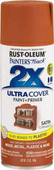 Rust-Oleum - Cinnamon, Satin, Enamel Spray Paint - 8 Sq Ft per Can, 12 oz Container, Use on Multipurpose - Apex Tool & Supply