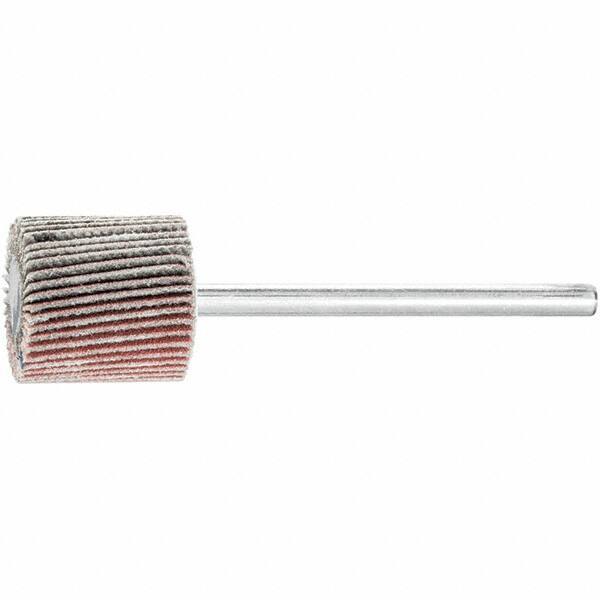 PFERD - 5/8" Diam x 5/8" Face Width, Aluminum Oxide Coated Mounted Flap Wheel - 1/8" Shank Mount, 240 Grit, 50,000 Max RPM - Apex Tool & Supply