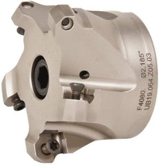 Walter - 4" Cut Diam, 1-1/2" Arbor Hole, 4mm Max Depth of Cut, 43° Indexable Chamfer & Angle Face Mill - 5 Inserts, ODM. 0605.., ODH. 0605.. Insert, Series F4080 - Apex Tool & Supply