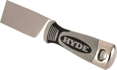 Hyde Tools - 1-1/2" Wide Stainless Steel Putty Knife - Stiff, Cushioned Grip Handle - Apex Tool & Supply