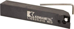 Kennametal - 1.108...93DEG, Left Hand Cut, -3° Lead Angle, 25mm Shank Height x 25mm Shank Width, Positive Rake Indexable Turning Toolholder - 150mm OAL, D2FIX15..LHP/FN/MS Insert Compatibility, Series Fix-Perfect - Apex Tool & Supply